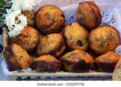 Corn Bread Muffins In A Basket