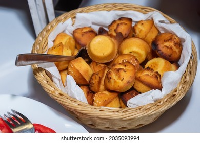 Corn Bread Muffins In A Basket