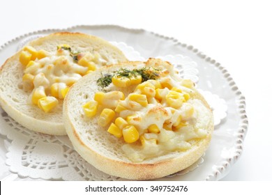 Corn And Cheese English Muffin Sandwich