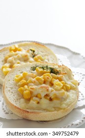 Corn And Cheese English Muffin Sandwich