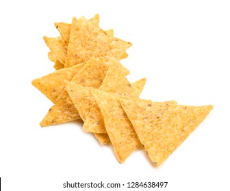 Corn Chips On White Background