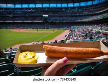 Corn Dog At A Baseball Game