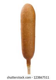 Corn Dog Isolated On White Background