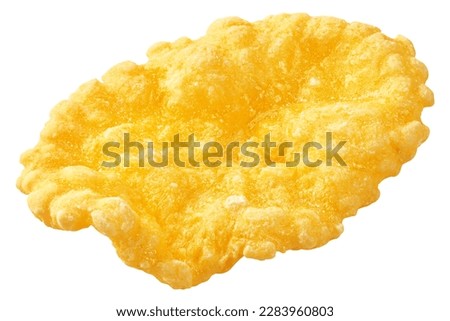 Corn Flake isolated on white background, clipping path, full depth of field