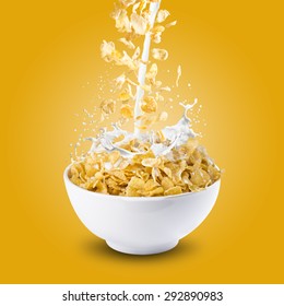 Corn Flakes With Milk Splash