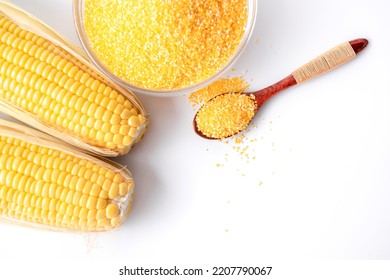 Corn Grits In Glass Bowl