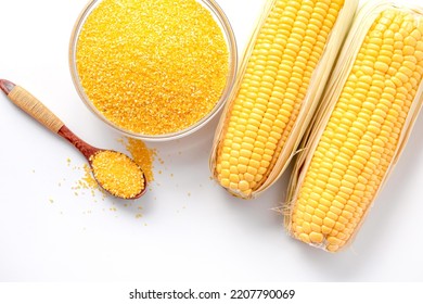 Corn Grits In Glass Bowl