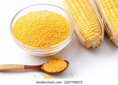 Corn Grits In Glass Bowl