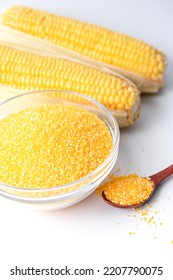 Corn Grits In Glass Bowl