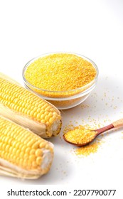 Corn Grits In Glass Bowl