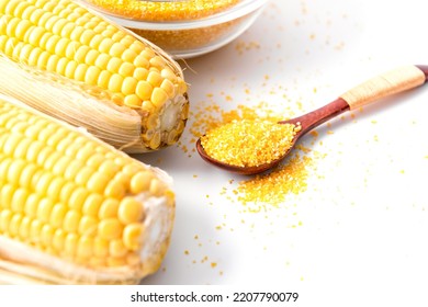 Corn Grits In Glass Bowl