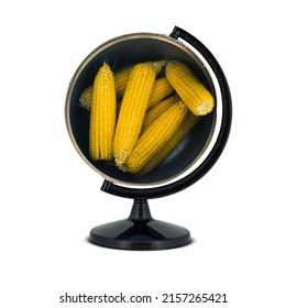 Corn On The Cob Day, national Corn On The Cob  Day, international Corn On The Cob Day, world Corn On The Cob Day, plate on top of the globe stand