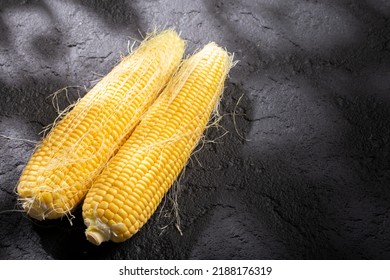 corn on the cob on the table, sweet corn.
