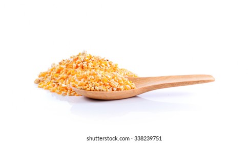 Corn Seeds For Animal Feed On White Background