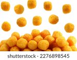 corn snacks balls isolated on white background