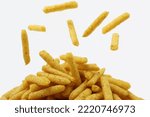 Corn Sticks Snack black piper     isolated on white background 
