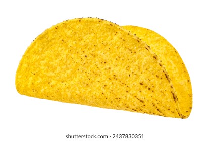 Corn taco shell isolated on white background