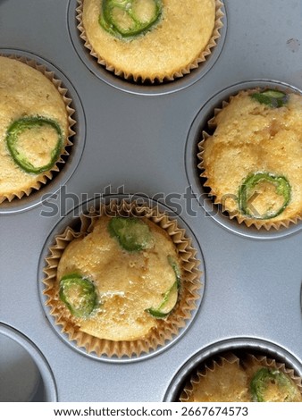 Cornbread and Jalepeno Muffins - Close-Up
