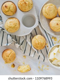 Cornbread Muffin Flat Lay