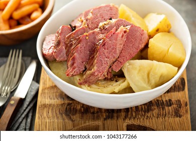 Corned beef and cabbage, Irish traditional dinner