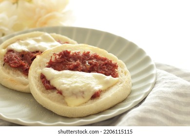 Corned Beef And Toasted English Muffin Sandwich