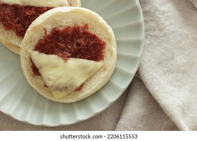 Corned Beef And Toasted English Muffin Sandwich