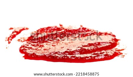 Cornelian cherry dogwood jam, European cornel marmalade isolated on white