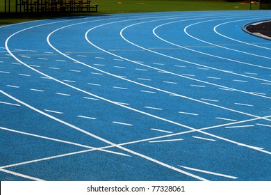 Corner Of Blue Running Track