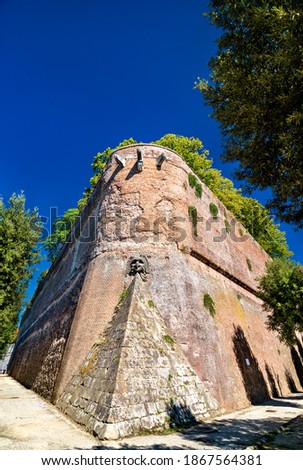 Corner of Fortezza Medicea in Siena, Italy