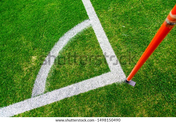 Corner Line of an\
indoor football soccer\
field