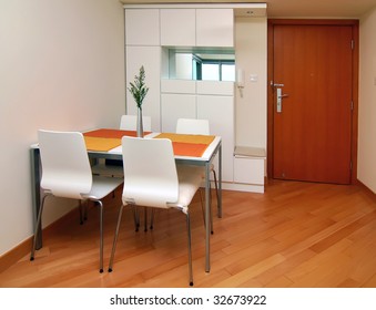 A corner of a small apartment interior.