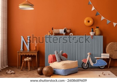 Kids’ corner styled with cheerful patterns and layered cushions for comfort.