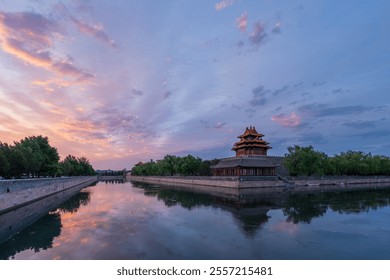 The Corner Tower is a part of the defence facilities of the Forbidden City and is famous for its unique shape and its beautiful style. - Powered by Shutterstock