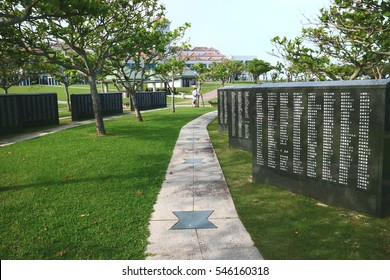 The Cornerstone of Peace in Itoman, Okinawa, Japan. Commemorating the Battle of Okinawa and the role of Okinawa during World War II - Shutterstock ID 546160318