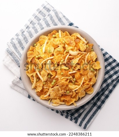 Cornflake Chivda or Corn Chiwda loaded with peanuts and Cashew.