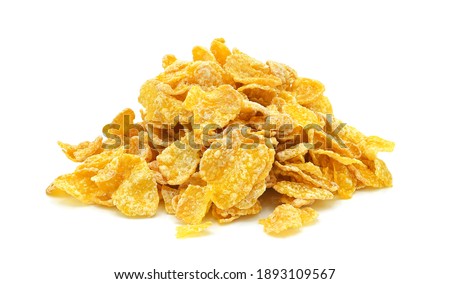 Cornflakes isolated on white background.