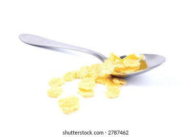 cornflakes on spoon