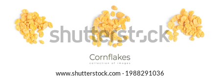 Cornflakes on a white background. Cornflakes collection. High quality photo