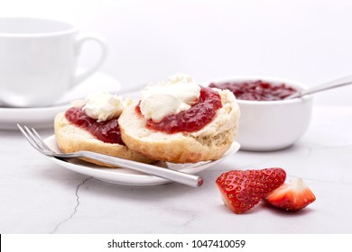 Cornish Cream Tea (Jam on the bottom Cream on top) - Powered by Shutterstock