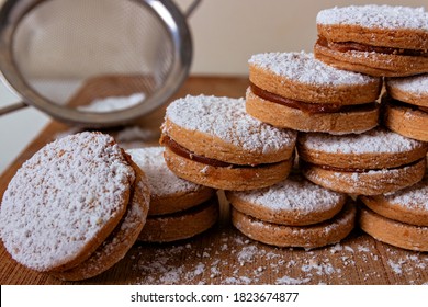 Cornstarch Alfajores Covered With Powdered Sugar