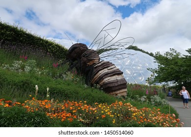 Cornwall, UK - July 2019: Eden Project Beehive