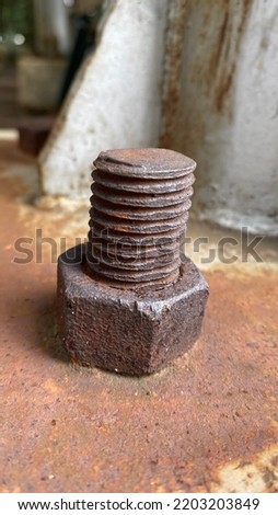 Coroded bolt and nut on steel structure