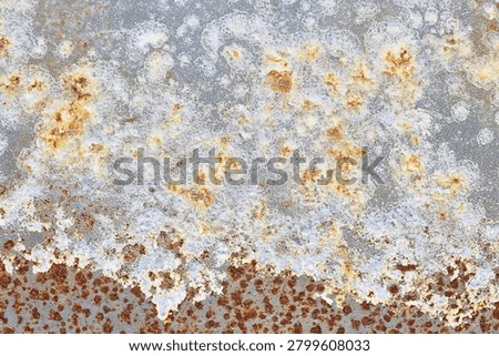 Coroded paint and severe rust on aged industrial metal