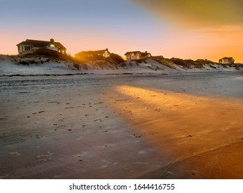 Corolla, NC Beach Houses At Sunset.