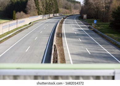 Corona Crisis - Almost Empty Highway A1 Near Ohlsdorf (Gmunden District, Upper Austria, Austria)