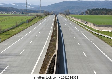 Corona Crisis - Almost Empty Highway A1 Near Ohlsdorf (Gmunden District, Upper Austria, Austria)