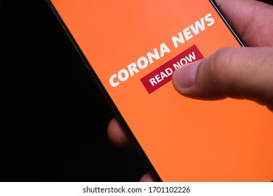 Corona News Reading With A Smartphone