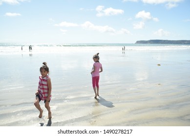 Coronado Beach CA/ USA 03/16/2018 Little Girl  Playing At The Beach, Coronado Beach California