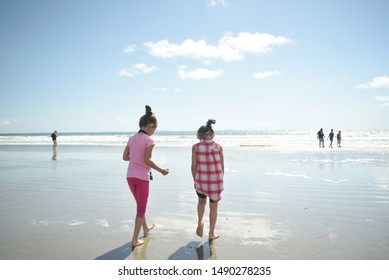 Coronado Beach CA/ USA 03/16/2018 Little Girl  Playing At The Beach, Coronado Beach California