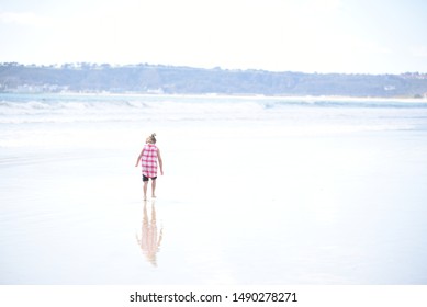 Coronado Beach CA/ USA 03/16/2018 Little Girl  Playing At The Beach, Coronado Beach California